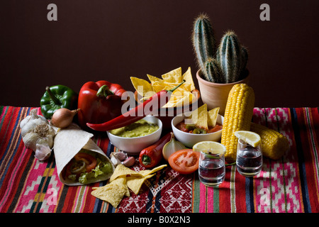 Ancora in vita di stereotipi cibo messicano e ingredienti Foto Stock