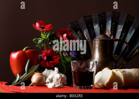 Stereotipi spagnoli elementi culturali e gli ingredienti Foto Stock