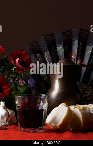 Stereotipi spagnoli elementi culturali e gli ingredienti Foto Stock