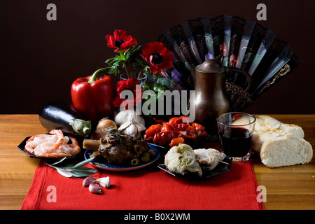 Stereotipati di cucina spagnola e ingredienti Foto Stock