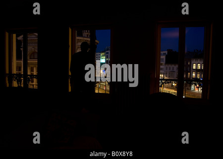 Anversa di notte, momenti in Belgio, Gran Via di Fuga Foto Stock