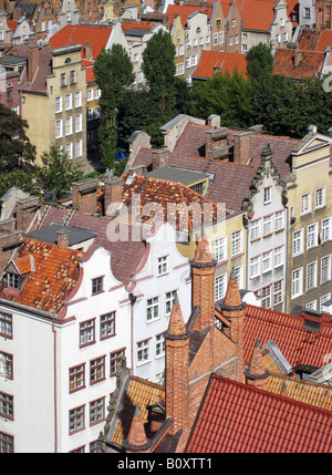 Vista dal municipio sul case, Polonia, Gdansk Gedansk Foto Stock