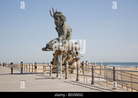 Re Nettuno statua, Virginia Beach, Virginia, Stati Uniti d'America Foto Stock