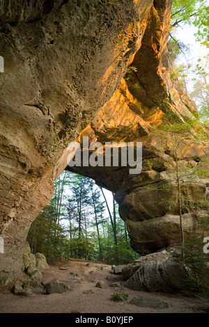 Arco a sud delle due arcate gemelle, grande sud Forcella Fiume Nazionale e area ricreativa, Tennessee Foto Stock
