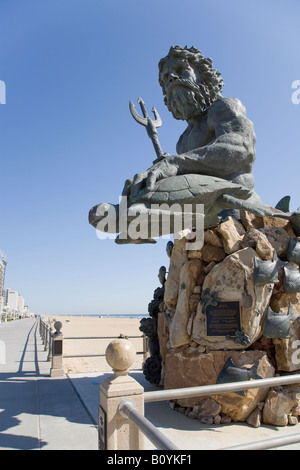 Re Nettuno statua, Virginia Beach, Virginia, Stati Uniti d'America Foto Stock