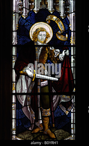 St Martin Vetrata la chiesa di San Nicola grande Bookham Surrey Foto Stock