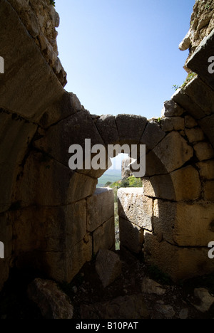 Nimrod della fortezza,qalaat namrud,castello della grande scogliera,mivtzar nimrod, golan Israele Foto Stock