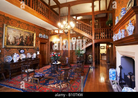 La grande sala storica la Olveston House Dunedin Isola del Sud della Nuova Zelanda Foto Stock