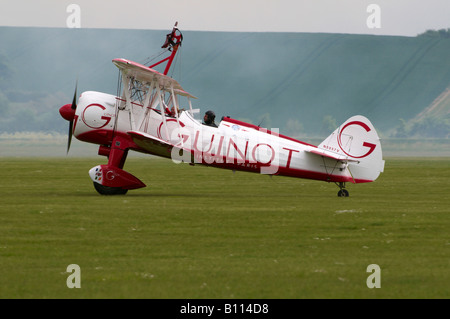 Boeing Stearman Team Guinot Duo molla di Duxford Air Show 2008 Foto Stock