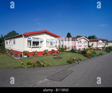 Prefabbricato, case a basso costo, Norfolk, Inghilterra Foto Stock