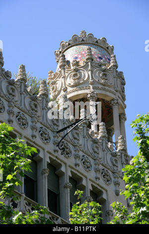 Luis Domenech i Montaner di costruire la casa Lleo Morera, Passeig de Gracia, Quadrat d'Or, Eixample di Barcellona, Spagna Foto Stock