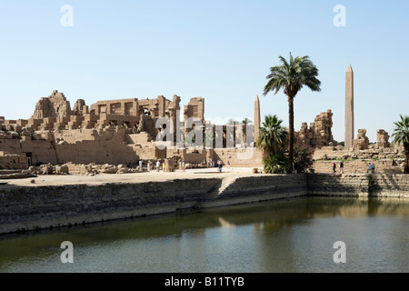 Distretto di Amon di tutto il lago sacro tempio di Karnak e Luxor, la Valle del Nilo, Egitto Foto Stock