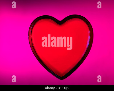 cuore di vetro rosso Foto Stock