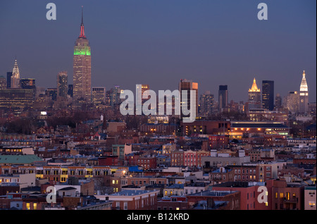MIDTOWN MANHATTAN NEW YORK skyline della città da HOBOKEN NEW JERSEY USA Foto Stock