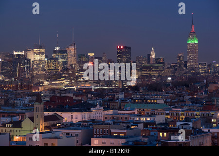 MIDTOWN MANHATTAN NEW YORK skyline della città da HOBOKEN NEW JERSEY USA Foto Stock