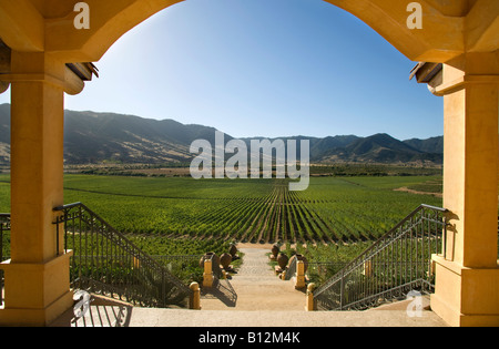 Vista da VINA HACIENDA SANTA CRUZ Cantina Valle Colchagua CILE Foto Stock