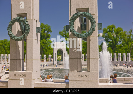 WASHINGTON DC - il National Memoriale della Seconda Guerra Mondiale sul National Mall, aperto nell'aprile 2004, progettato Friedrich San Floriano Foto Stock