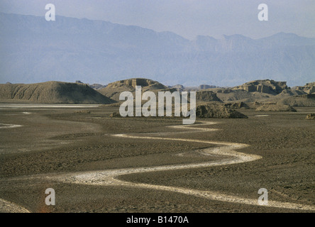 Geografia / viaggi, Iran, paesaggi, sale nel fiume Dasht-e deserto Lut, Additional-Rights-Clearance-Info-Not-Available Foto Stock