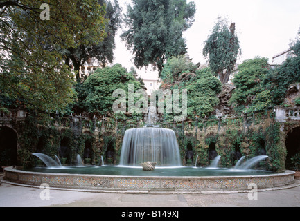 Tivoli, Villa d'Este, Renaissancegarten, Brunnen von Tivoli Foto Stock