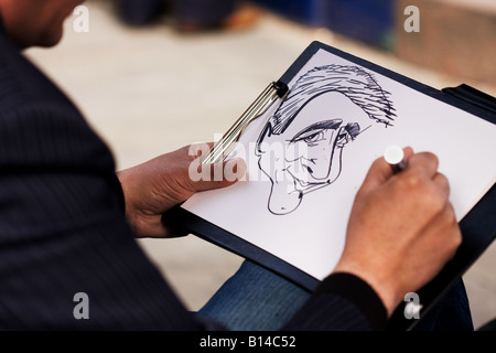 Caricaturista disegno di un cartone animato Foto Stock