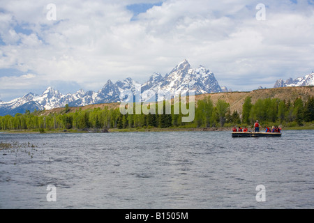 Il rafting sul fiume Snake nel Parco Nazionale di Grand Teton Foto Stock