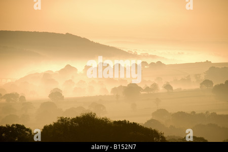 Washburn valle nella nebbia Foto Stock