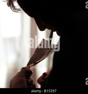 Il fumo la droga dalla lamina Foto Stock