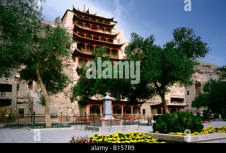 Le grotte di Mogao (mille Buddha grotte) vicino a Dunhuang nel Hexi Corridor di cinese della provincia di Gansu. Foto Stock