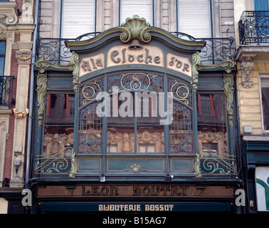 Lille, Fassade, facciata art deco, Rue des Mannelins, Erker Foto Stock