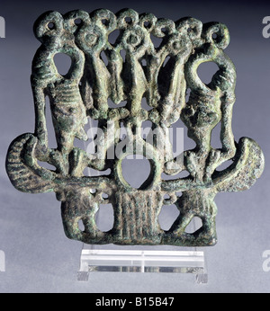 Belle arti, mondo antico, Lorestan, scultura, creature mitiche, anello snaffle, bronzo, 8th/VII secolo a.c. Jagdmuseum, Monaco di Baviera, , artista del diritto d'autore non deve essere cancellata Foto Stock