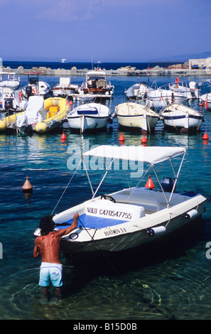 Giglio porto, l'isola del giglio, provincia di Grosseto, Toscana, Italia Foto Stock