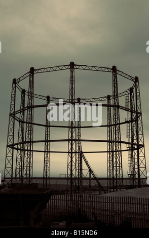 Gasometro girato nel Regno Unito Foto Stock