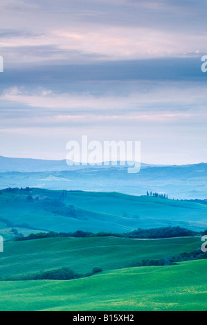 Alba a Valle de Orcia, Toscana, Italia Foto Stock