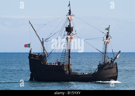 Dh Funchal Madeira Santa Maria galeone replica viaggio turistico attrazione turistica nave Foto Stock