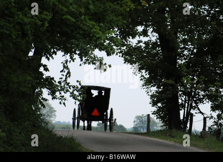 Amish buggy silhouette Foto Stock