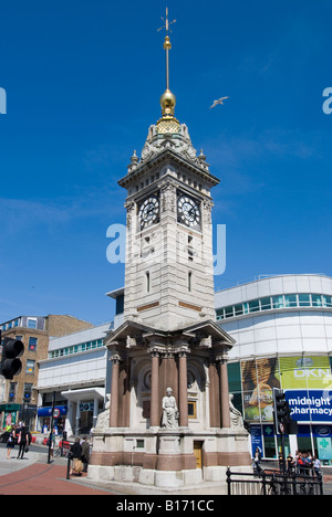 Il Victorian Clock Tower in North Street, Brighton, Inghilterra. Foto Stock