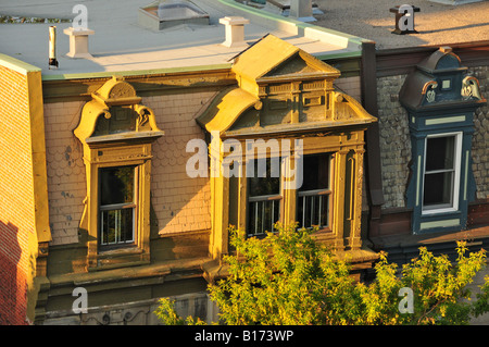 Case tipiche Plateau Mont Royal Montreal Canada Foto Stock