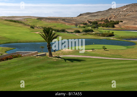 Il campo da golf sul portoghese Atlantic isola di Porto Santo. Foto Stock