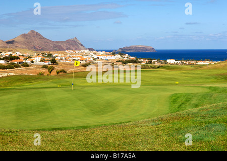 Il campo da golf sul portoghese Atlantic isola di Porto Santo. Foto Stock