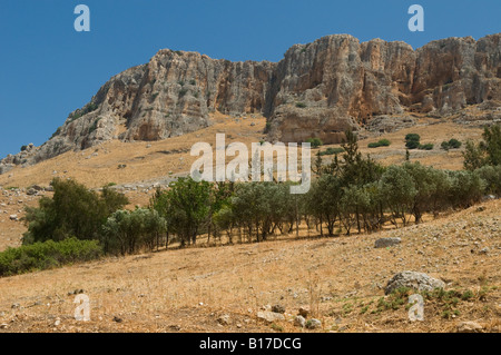 Montare Arbel in Bassa Galilea vicino a Tiberiade in Israele Foto Stock