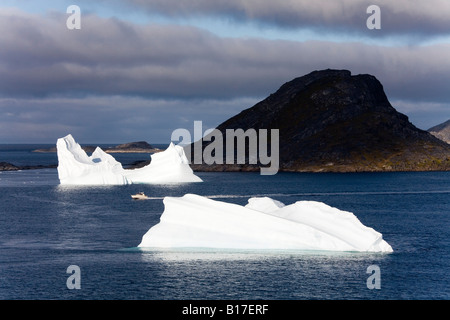 Iceberg, Isola di Qoornoq, Provincia di Kitaa, Groenlandia meridionale, Regno di Danimarca Foto Stock