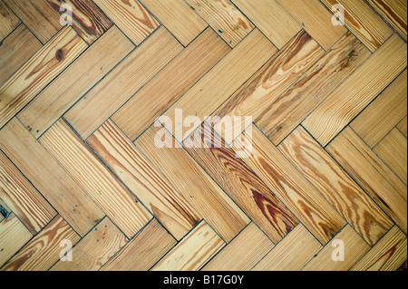 Pavimento in parquet di legno pattern. Unico motivo a spina di pesce Foto Stock