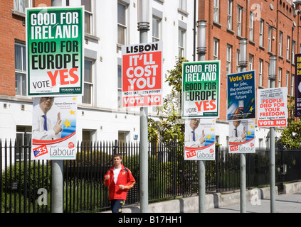 [Trattato UE] poster referendum in Irlanda sì no Foto Stock