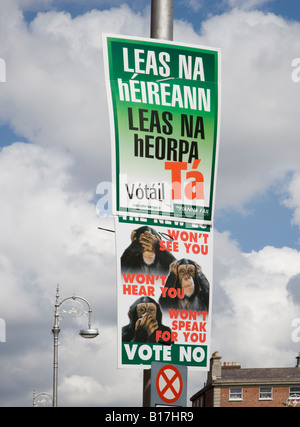 [Trattato UE] poster referendum in Irlanda sì no Foto Stock