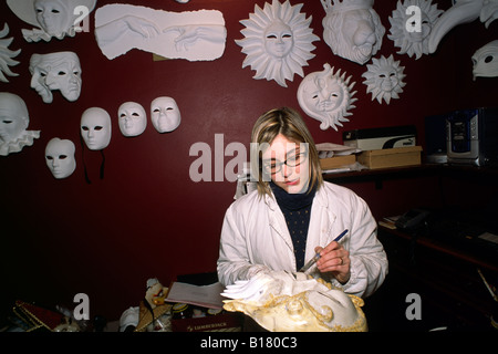 Italia, Veneto, Venezia, maschere di carnevale Foto Stock