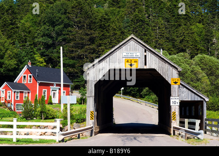 Hardscrabble, ponte coperto, Fiume irlandese, #2, 1946, St. Martin's, New Brunswick, Canada Foto Stock