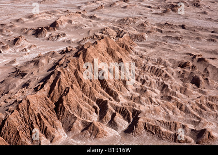 Vista aerea della valle dei morti nel deserto di Atacama nel Cile Foto Stock