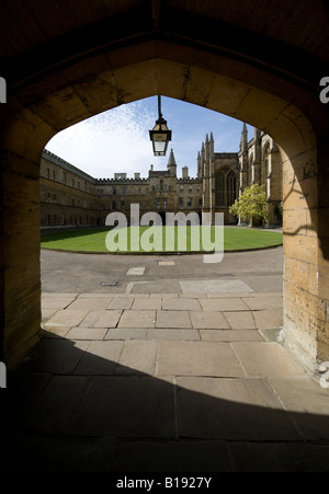 Una vista del nuovo collegio quadrangolo anteriore, Oxford Foto Stock