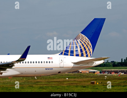 Continental Airlines Boeing 757 aeromobili presso l'Aeroporto Internazionale di Birmingham, Regno Unito Foto Stock