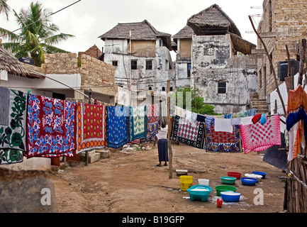 Kenya isola di Lamu, Shela. Giorno di lavaggio in corrispondenza di Shela village. Foto Stock